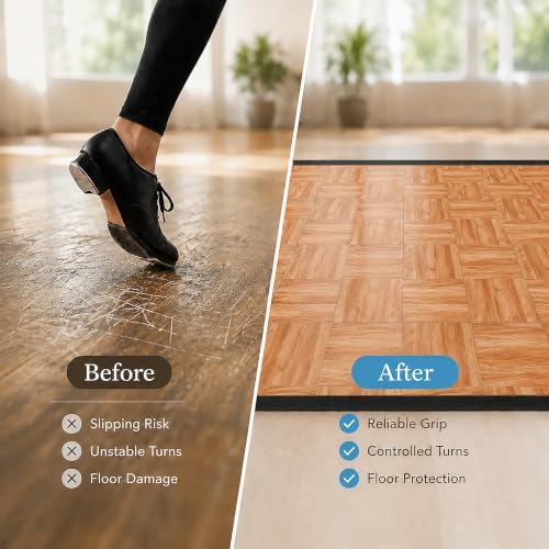 Flooring Inc's 3/8" Thick Interlocking Lightweight Plastic Practice Dance Floor - Image 4