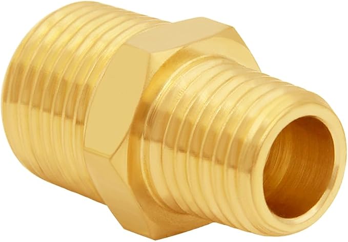Uenede Brass 3/8" NPT Male to 1/2" NPT Male Reducer Adapter - Image 3