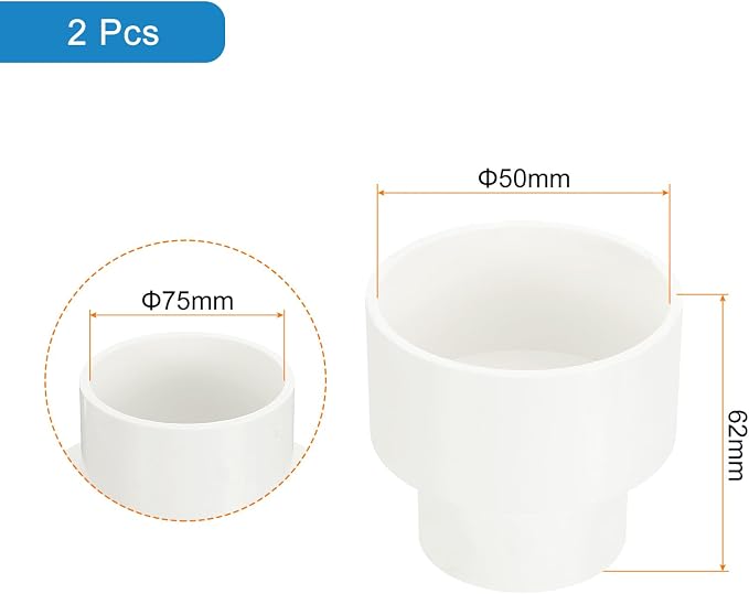 uxcell 1 Pcs UPVC Reducer Pipe Fitting - Image 2