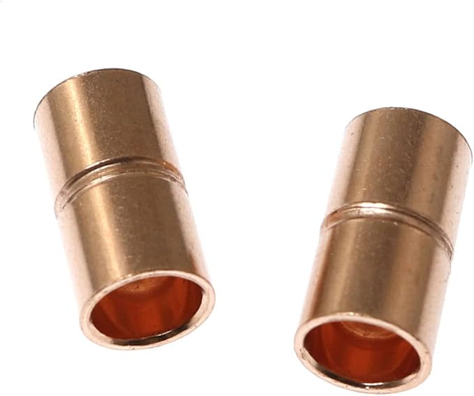 RLECS 8pcs Straight Copper Coupling Rolled Tube Stop Pipe Fitting 1/4 Inch ID - Image 5