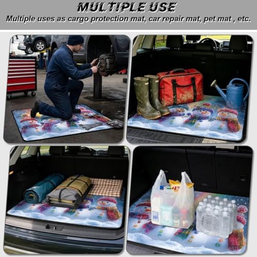 Blue Rainbow Snowmen Friendly Trunk Mat 29"x39" - Image 3