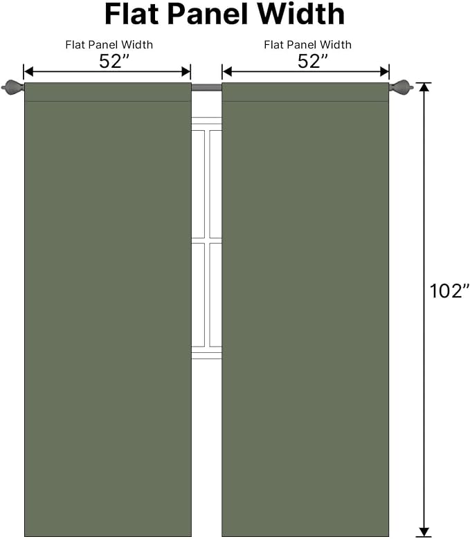 H.VERSAILTEX Back Tab Dark Green Curtains 102 Inch Long - Image 7