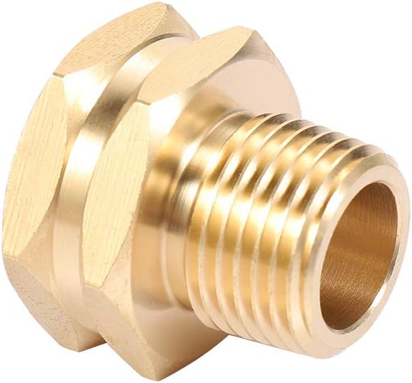 3/4" GHT Female to 1/2" NPT Male Connector, Brass Garden Hose Fitting 2pcs - Image 4