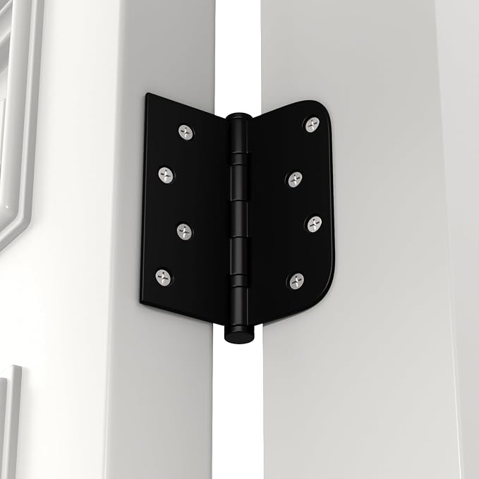 goldenwarm 6 Pack 4'' Matte Black Door Hinges – Ball Bearing 304 Stainless - Image 6