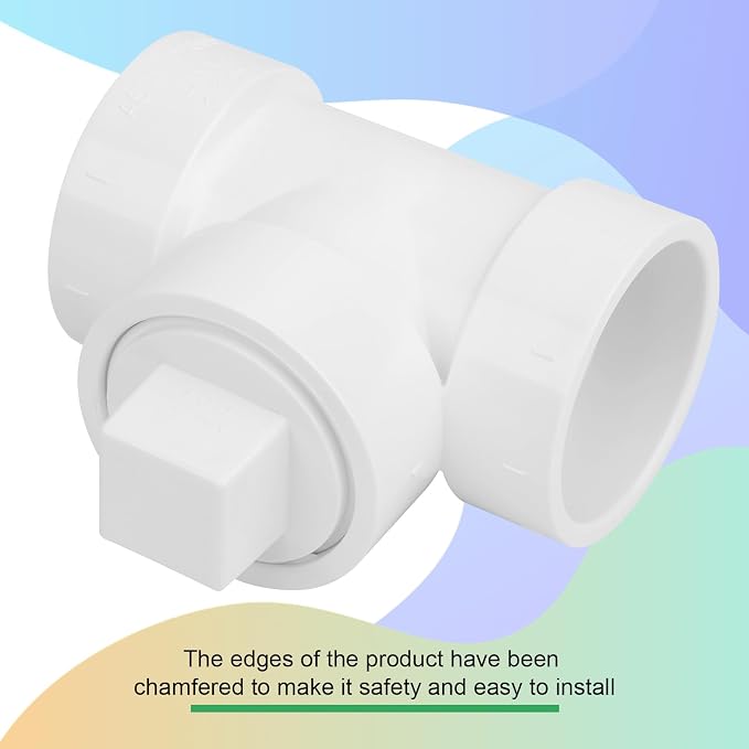 3Pack 1-1/2IN PVC DWV Cleanout Tee - Image 5