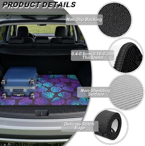 Purple Tropical Palm Car Trunk Mat Universal Fit 29"x39" - Image 6