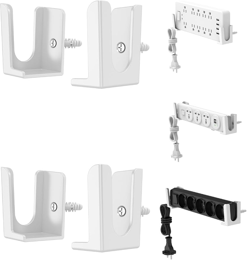 Power Strip Holder, 2 Set Power Strip Wall Mount, | Punch Free Socket Holder Fit by NOTMBESTM