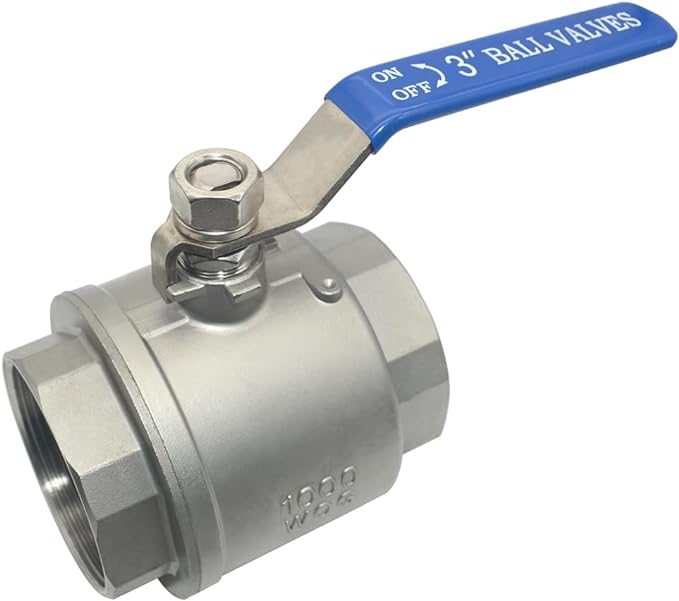 DAN SPEED 3" NPT Female 316 Stainless Steel Full Port Ball Valve Vinyl Handle by DANSPEEDBALLVALUES