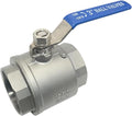 DAN SPEED 3" NPT Female 316 Stainless Steel Full Port Ball Valve Vinyl Handle by DANSPEEDBALLVALUES