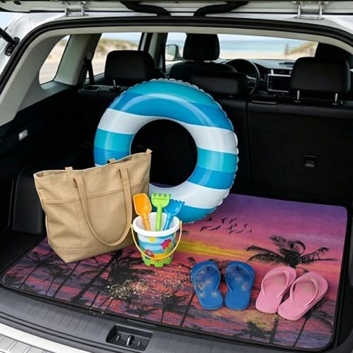 Sunset Palm Trunk Mat for SUV Sedan Hatchback 29"x39" - Image 2