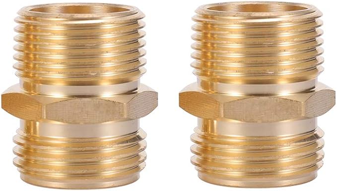 3/4" GHT Male to 3/4" NPT Male Connector, Brass Garden Hose Fitting 2pcs - Image 3