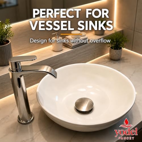 Pop up Drain for Bathroom Sink, Vessel Sink Drain Without Overflow - Image 2