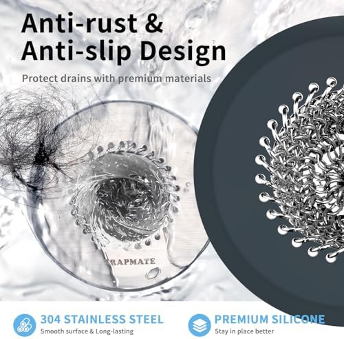 TRAPMATE Shower Drain Hair Catcher, 2.8" Bathtub Stopper Drain Strainer Kit - Image 5