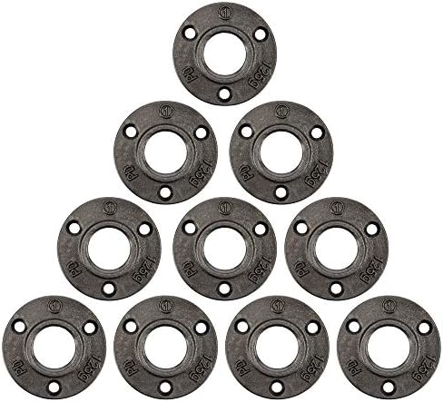 PIPE DECOR 1" Mini Floor Flange Fitting, Malleable Iron, Fits One Inch Diameter by PipeD%C3%A9cor