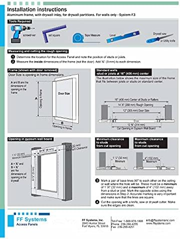 | System F3 - Access Panel | Removable | Tile Application | 5/8" Drywall - Image 7