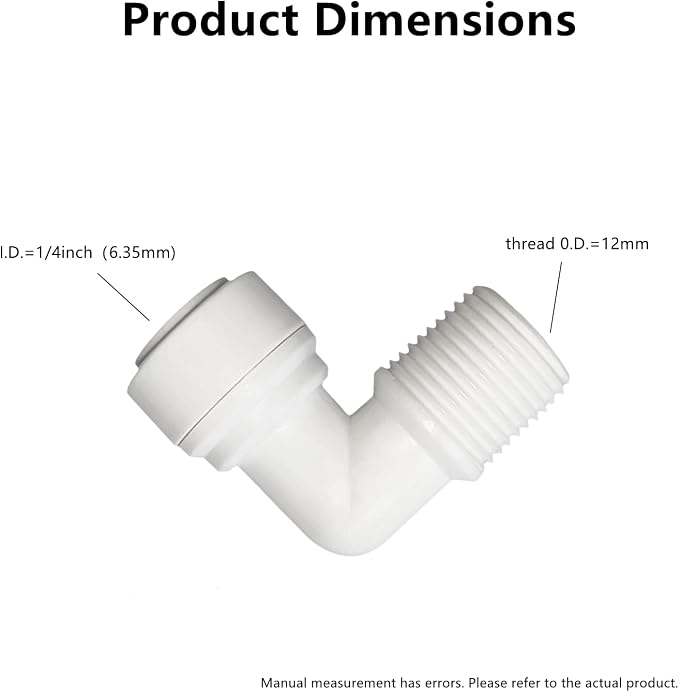 10 PCS Elbow Male Thread Adapter 1/4" Male x 1/4" OD Tube Quick Connect Fitting - Image 2