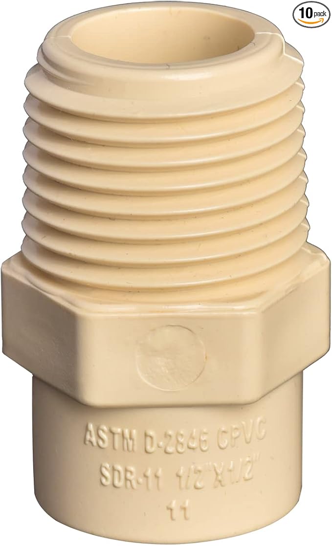1/2" 10pcs CPVC Male Adapter Fittings Coupling Male Thread to Slip by Unknown