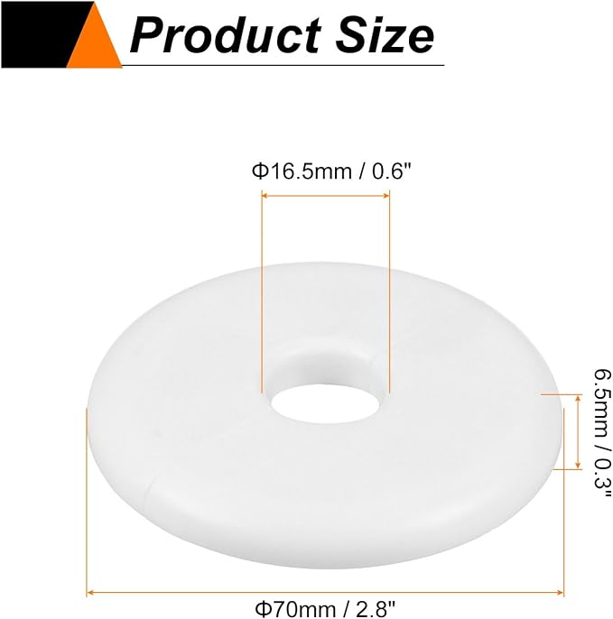 HARFINGTON 2pcs Wall Split Flange 16.5mm/0.6" Self-Adhesive Plumbing Cover - Image 2