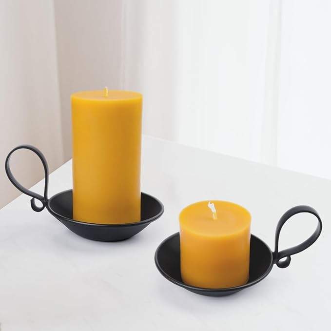 2-Pack Matte Black Iron Pillar Holders, Handle & Safety Spike | Thick Cast Metal - Image 5