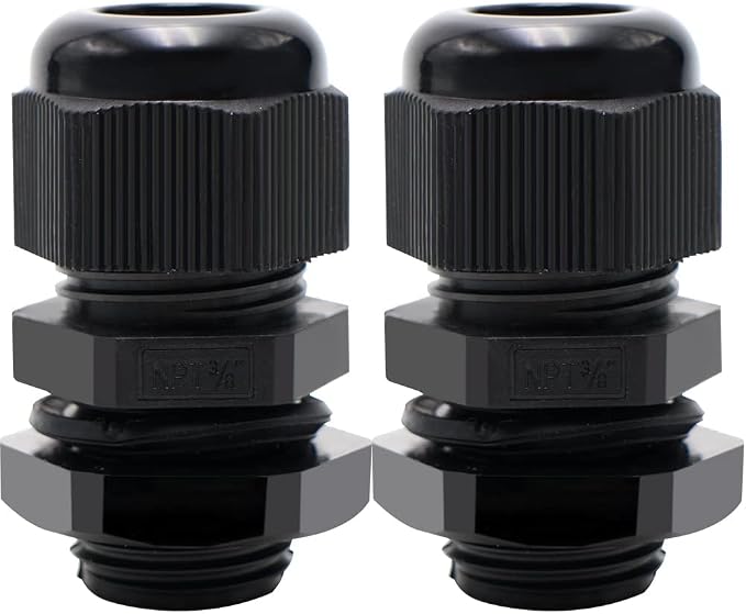 10-Pack 3/8" NPT Cable Glands, IP68 Waterproof Nylon PA66 Strain Relief Cord - Image 7