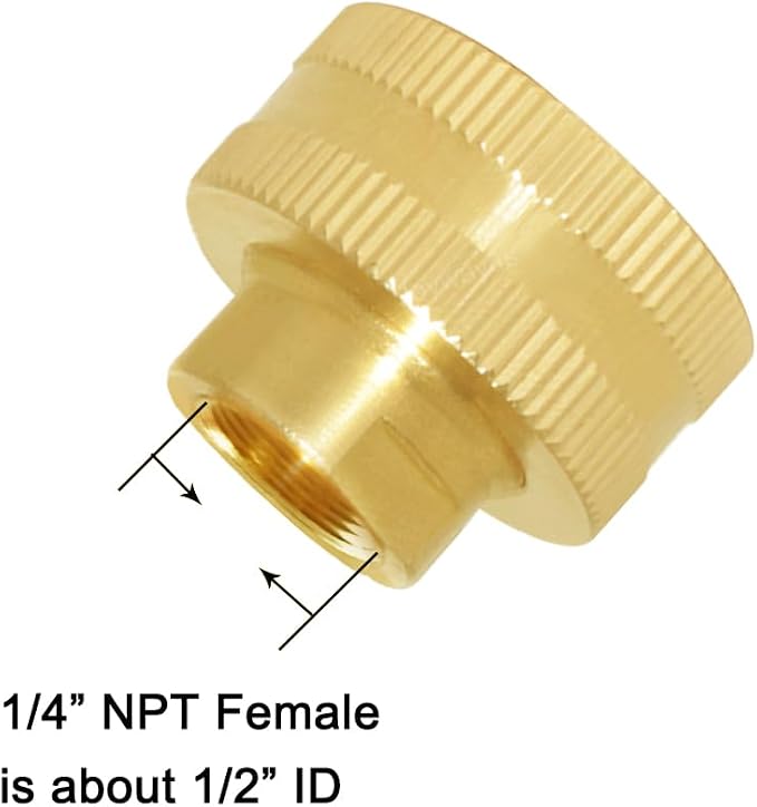 Joywayus 2PCS Brass Swivel Pipe Fitting 3/4" GHT x 1/4" NPT Double Female | - Image 3