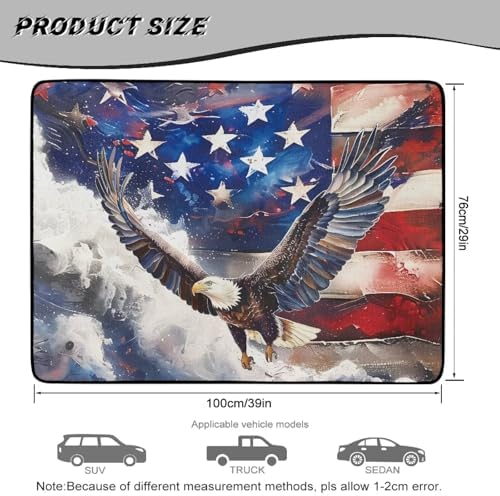 ELEQIN Car Trunk Mat, All Weather Cargo Liner Trunk Protection, American Flag - Image 7