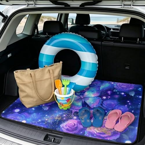 Purple Rose Butterfly All Weather Trunk Mat 29"x39" - Image 2