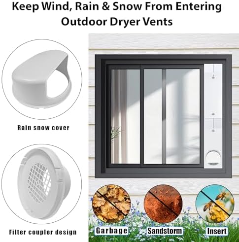 Dryer Window Vent Kit for 4 Inch Ducting, Window Dryer Vent Kit 17-61" - Image 3
