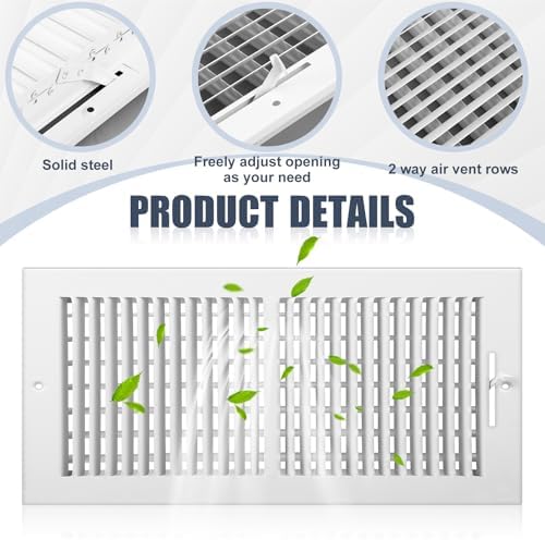 4 Pcs Air Ceiling Vent Cover Grille 14"W x 6"H Duct Opening Size, 2 Way Steel - Image 4