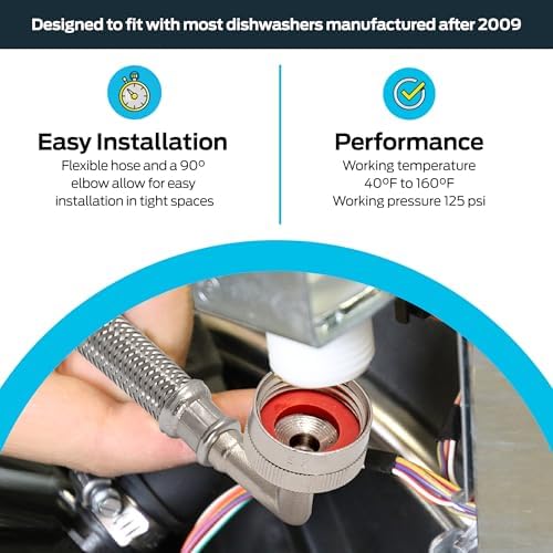 Eastman 10 foot Dishwasher Supply Line, 3/8 Inch Compression x 3/4 Inch FHT - Image 3
