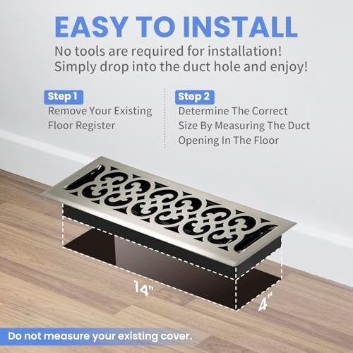 Howeall 4x14 Inches 2 Pack Heavy Duty Walkable Floor Register Easy Adjust Air - Image 6