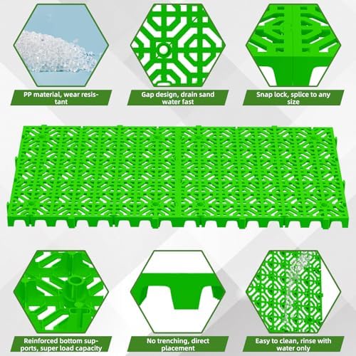 10 Pcs 15.7" x 15.7" Heavy Duty Ground Protection Mats, Interlocking Non-Slip - Image 3