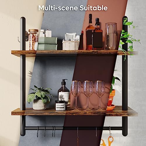 Bestier 24" 2 Tier Industrial Pipe Wall Shelf - Image 3