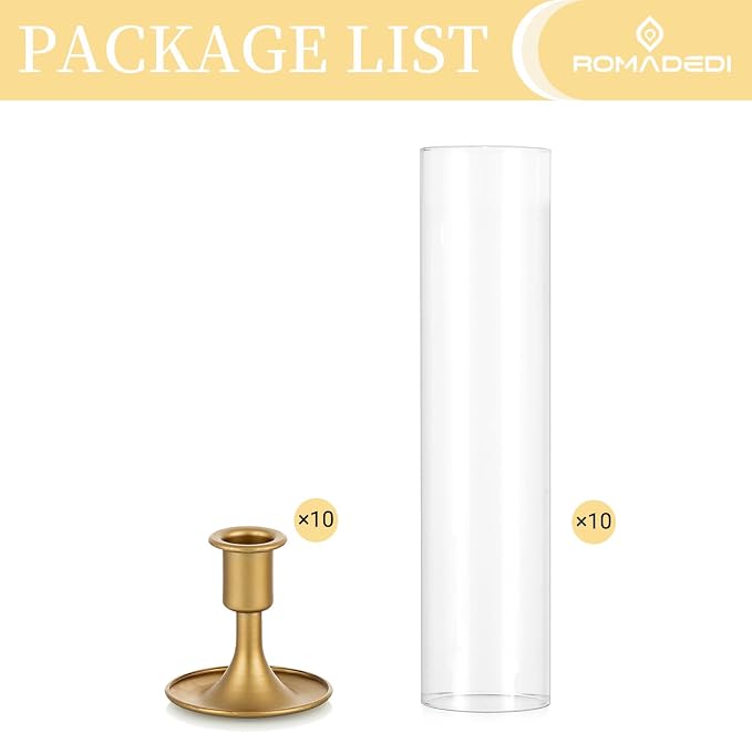 Romadedi Hurricane Candlestick Holders Gold, Taper Candle Holder, Matte Gold - Image 6