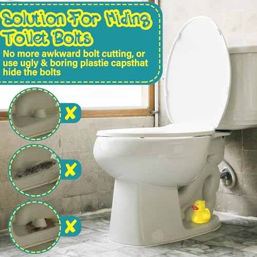 Wonderjune 2 Pack Toilet Bolt Covers Ceramic Bathroom - Image 6