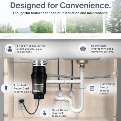 Waste Maid Garbage Disposal, Continuous Feed, 1/2 HP Economy - Image 4