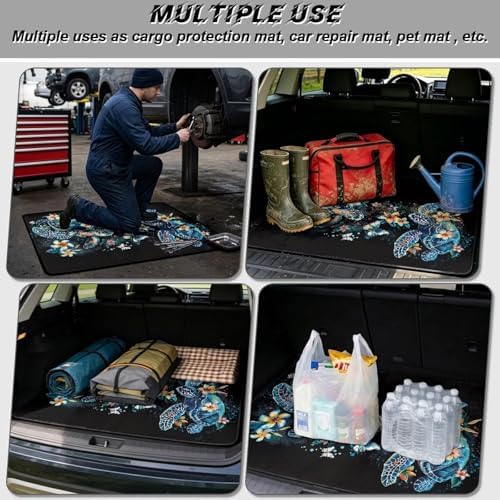 ELEQIN Boho Sea Turtle Floral, Car Cargo Liner, All Weather Heavy Duty Trunk - Image 3