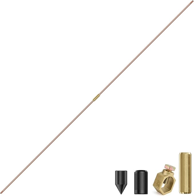 8 Feet Ground Rod Kit 5/8" Copper Bonded Grounding Rod by HEVIDUBANA