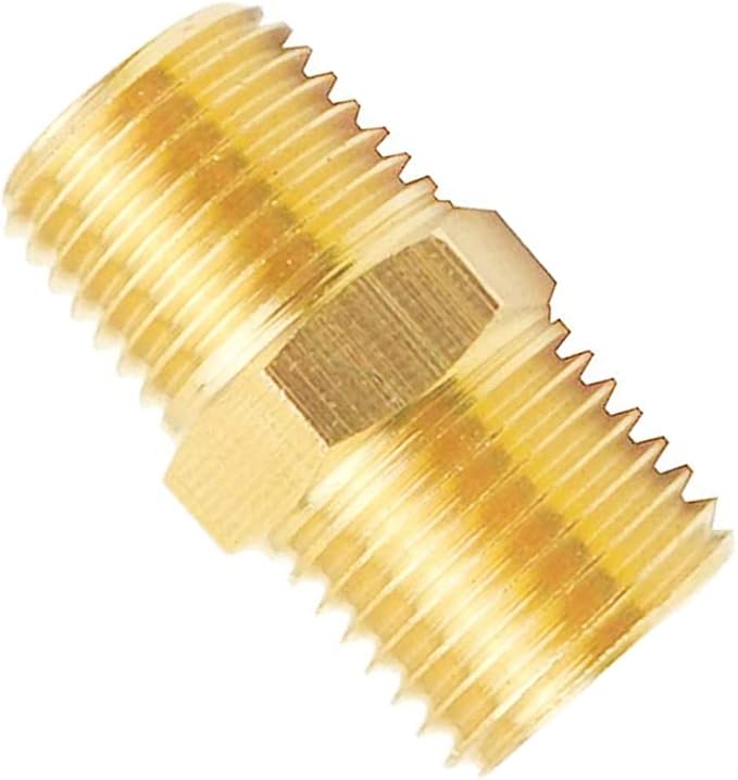 Joywayus 1/2" NPT Male Thread x 1/2" G Male Thread Brass Hex Nipple Fitting by Joywayus
