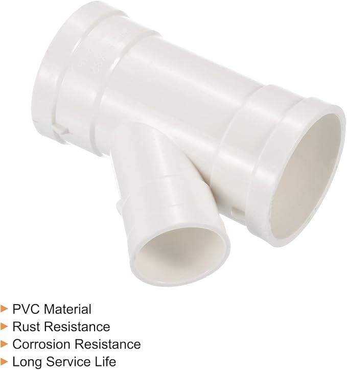 PATIKIL 2" to 1-1/4" Wye Pipe Fitting, Y-Shape Splitter Duct Hose Connector - Image 3