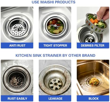 MAISHI 3-1/2 Inch Kitchen Sink Drain Assembly - Image 5