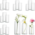 Glass Cylinder Vase Set of 18 for Centerpieces, 6 inch Tall Clear Vase Floating by Zomiol