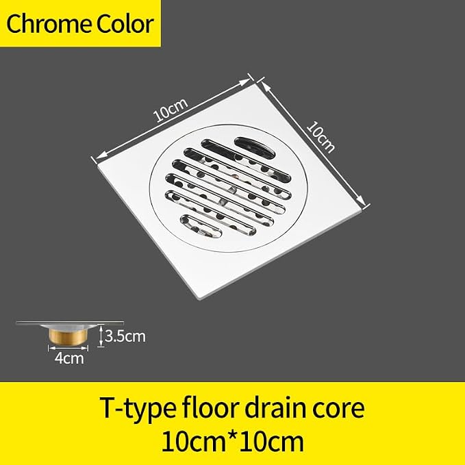 1pc Silver Square Floor Drain 10 * 10cm - Image 5