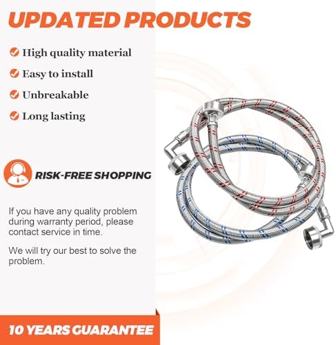 6FT Washer Stainless Steel Hoses - Image 3