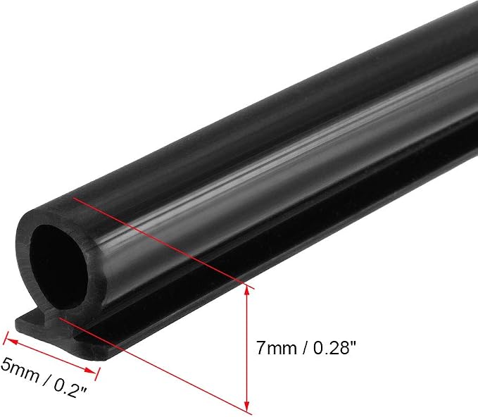 uxcell T-Slot Mount Window Weatherstrip Seal 7mm Bulb Bubble - Image 3