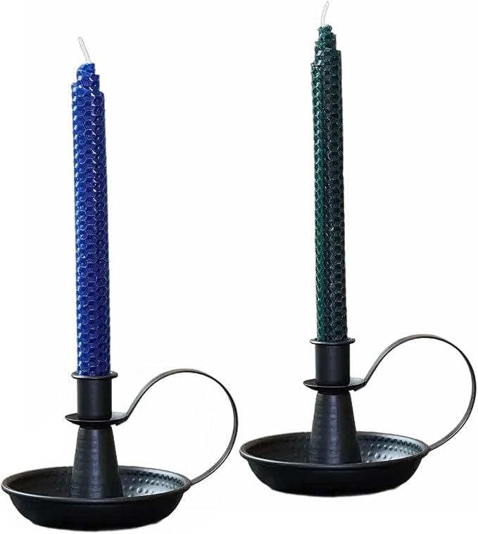 Black Retro Iron Taper Candle Holders by ALSOLIFE