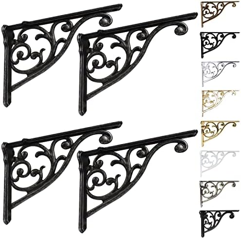 Khtumeware Ornate Decorative Shelf Brackets, 10 inch Big wall Mounted Shelving by khtumeware
