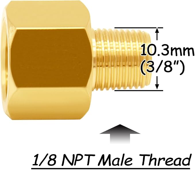 Uenede Brass 1/4" NPT Female to 1/8" NPT Male Reducer Adapter - Image 3