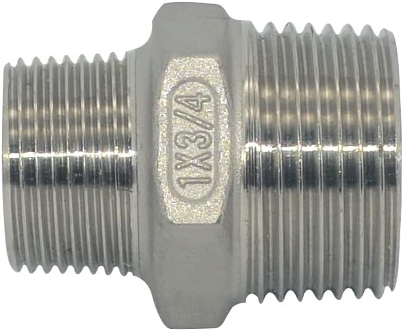 1" x 3/4" Male Threaded Reducing Nipple Fitting/Adapter, Stainless Steel SS304 - Image 2