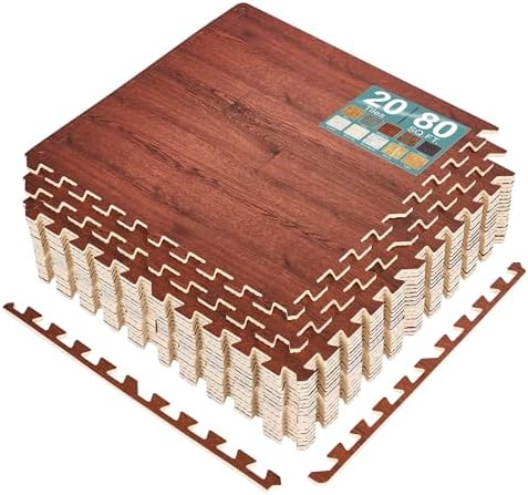 Sorbus Interlocking Wood Grain Foam Floor Tiles by Sorbus